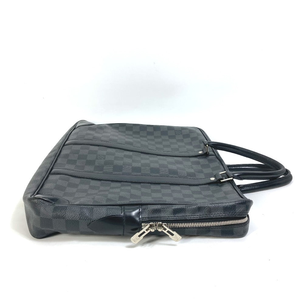 LOUIS VUITTON Business bag N41125 Damier Grafitto Canvas black Damier Grafitte Porto documan Voyage PDV mens Used Authentic