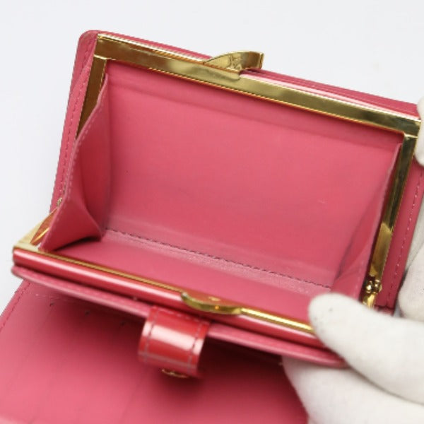 LOUIS VUITTON Bifold Wallet M9141F Monogram Vernis pink Porto Monet Bie Vienova Vernis Gamaguchi Wallet With card pocket Women Used Authentic