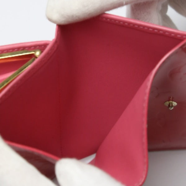 LOUIS VUITTON Bifold Wallet M9141F Monogram Vernis pink Porto Monet Bie Vienova Vernis Gamaguchi Wallet With card pocket Women Used Authentic