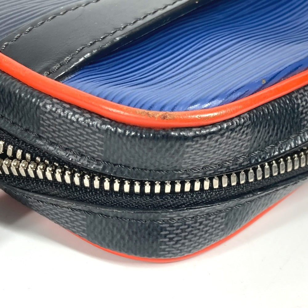LOUIS VUITTON Shoulder Bag M51460 Damier Graphite Canvas, Epi Leather Navy Damier Graffit Epi Danube PM NM