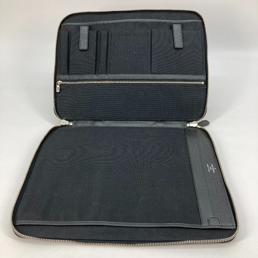 LOUIS VUITTON Business bag M32612 Taiga Leather black Taiga Vladimir mens Used Authentic