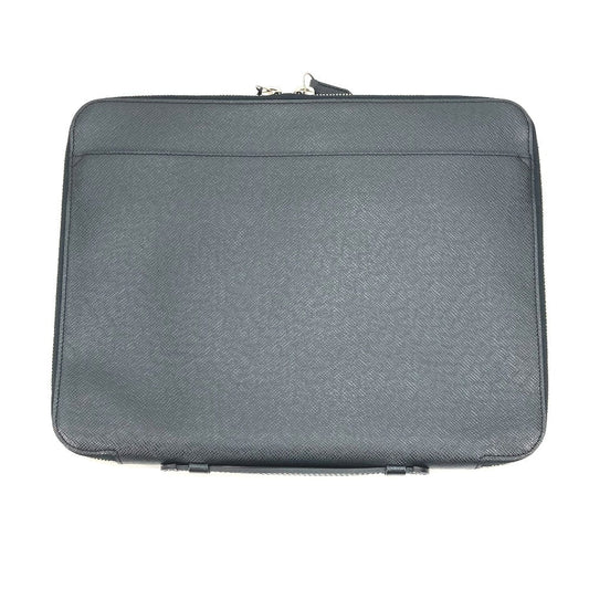 LOUIS VUITTON Business bag M32612 Taiga Leather black Taiga Vladimir mens Used Authentic