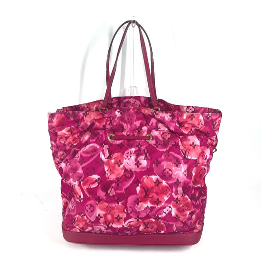 LOUIS VUITTON Tote Bag M94313 Leather / nylon pink Ikat Flower Floral Pattern Noeful MM Women Used Authentic