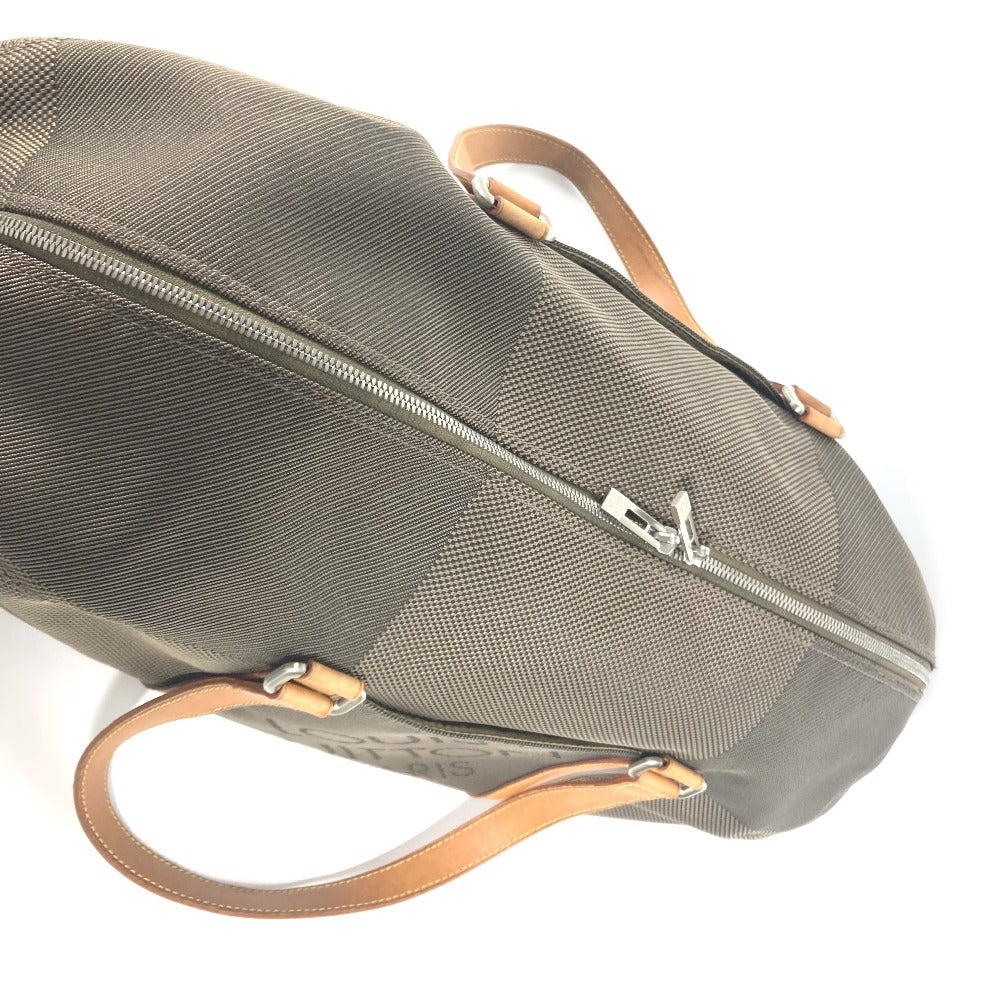 LOUIS VUITTON Boston Duffel bag M93064 Damier Jean Canvas khaki Damier Jean Akatan mens Used Authentic