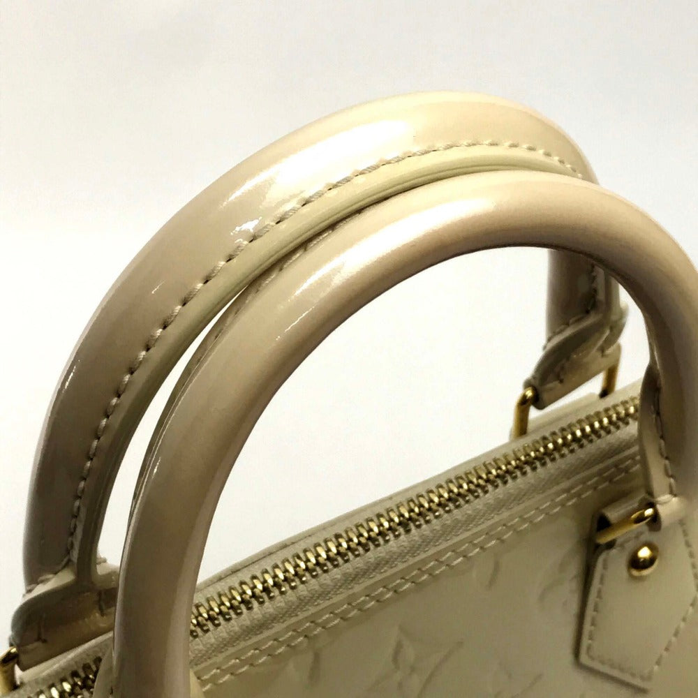 LOUIS VUITTON Handbag M91445 Patent leather white Monogram Vernis Alma PM Women Used Authentic