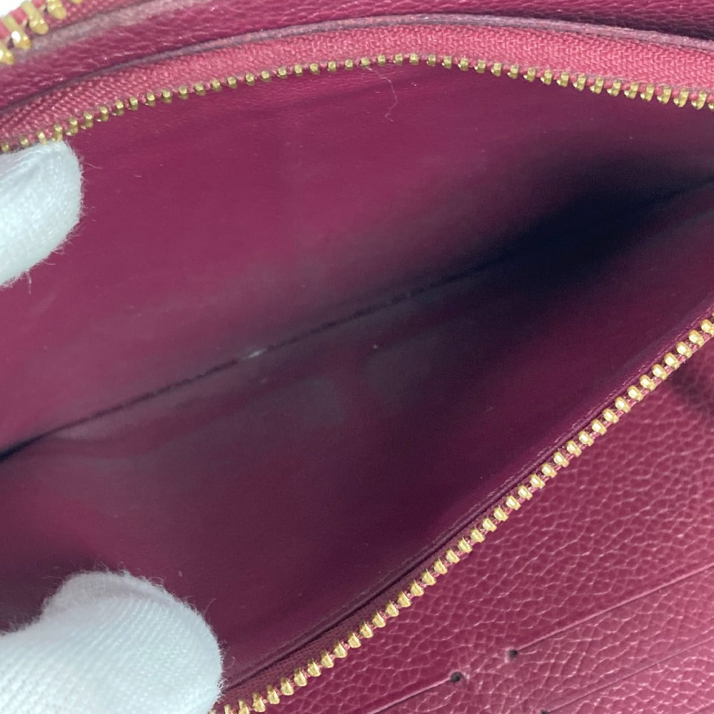 LOUIS VUITTON Long Wallet Purse M60359 Monogram Ann Platt Leather Red Monogram Ann Platt Portefeuille Wallet Ron Women Used Authentic