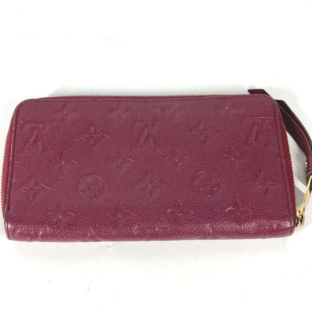 LOUIS VUITTON Long Wallet Purse M60359 Monogram Ann Platt Leather Red Monogram Ann Platt Portefeuille Wallet Ron Women Used Authentic