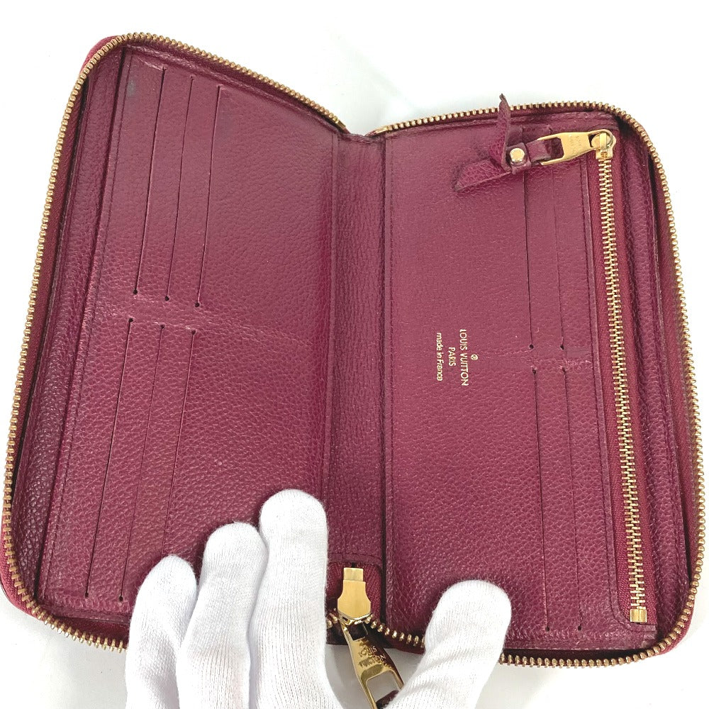 LOUIS VUITTON Long Wallet Purse M60359 Monogram Ann Platt Leather Red Monogram Ann Platt Portefeuille Wallet Ron Women Used Authentic