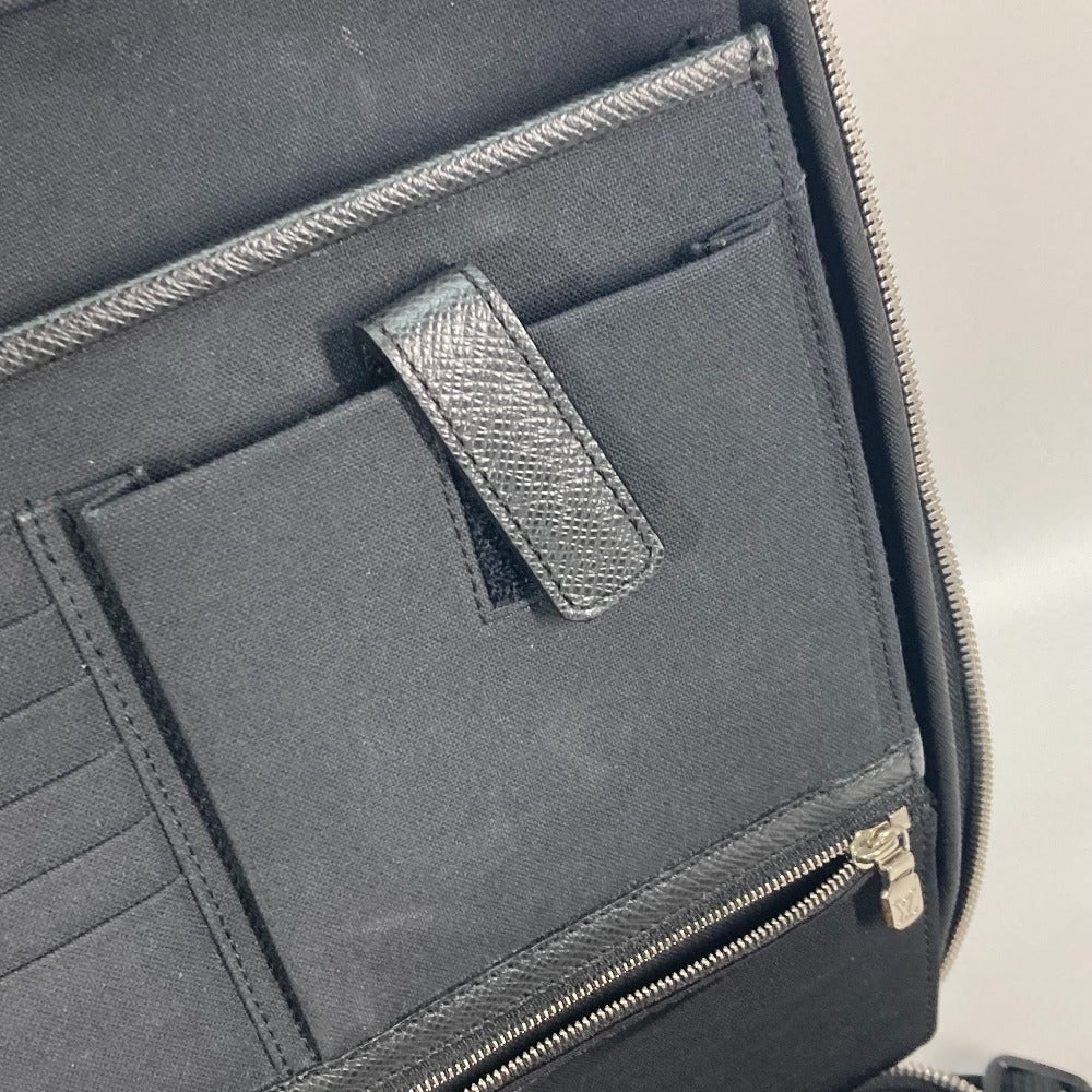 LOUIS VUITTON Business bag M32522 Taiga Leather black Taiga Porto Ordinatour Odessa mens Used Authentic