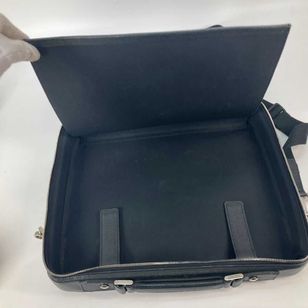 LOUIS VUITTON Business bag M32522 Taiga Leather black Taiga Porto Ordinatour Odessa mens Used Authentic