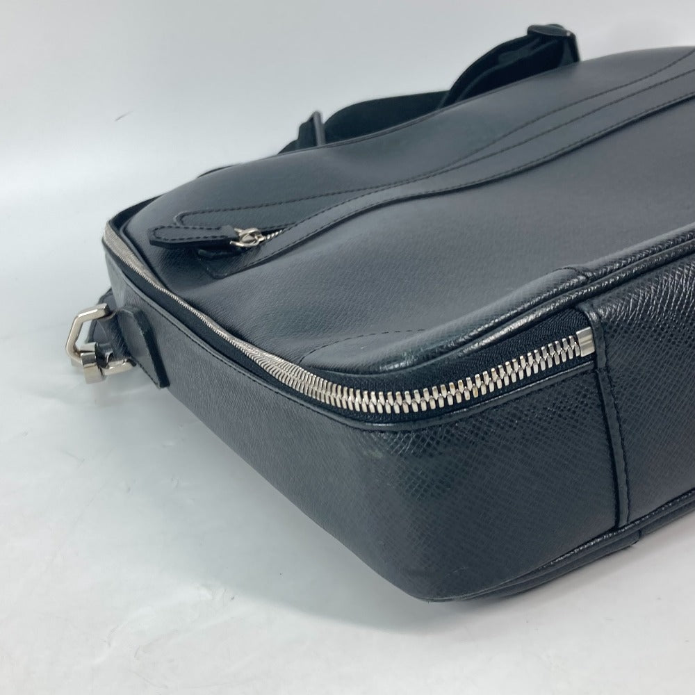 LOUIS VUITTON Business bag M32522 Taiga Leather black Taiga Porto Ordinatour Odessa mens Used Authentic