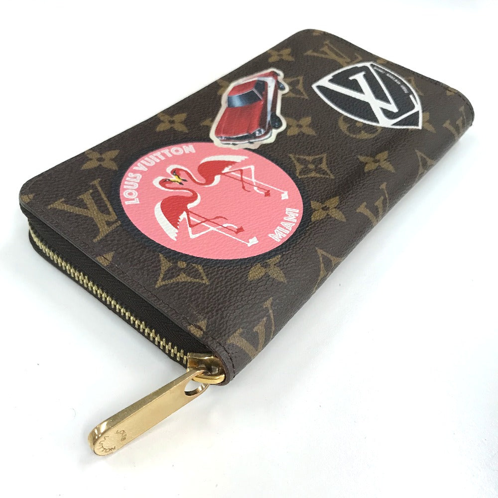 LOUIS VUITTON Long Wallet Purse M62149 Monogram canvas Brown Monogram sticker Zippy Wallet World Tour Women Used Authentic