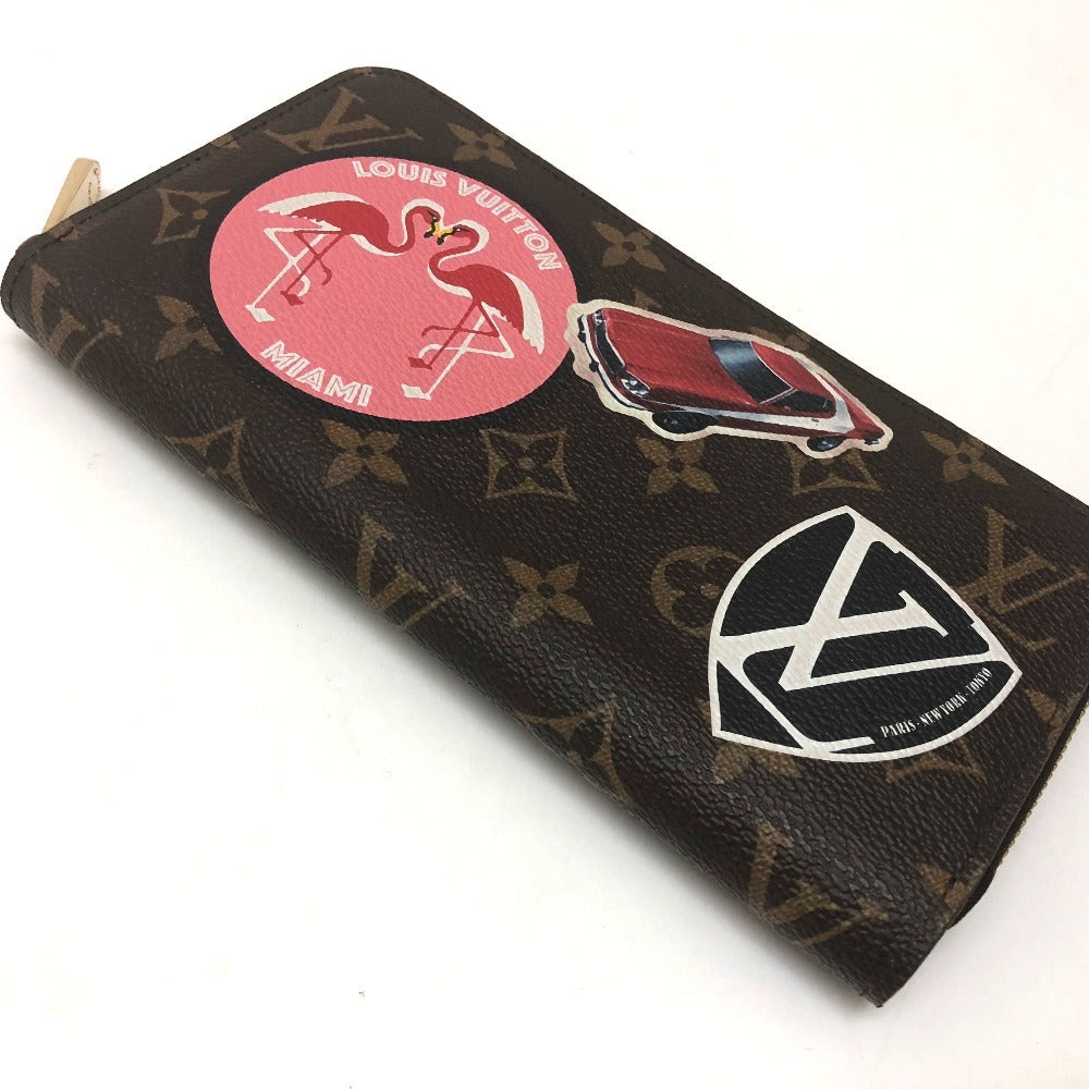 LOUIS VUITTON Long Wallet Purse M62149 Monogram canvas Brown Monogram sticker Zippy Wallet World Tour Women Used Authentic