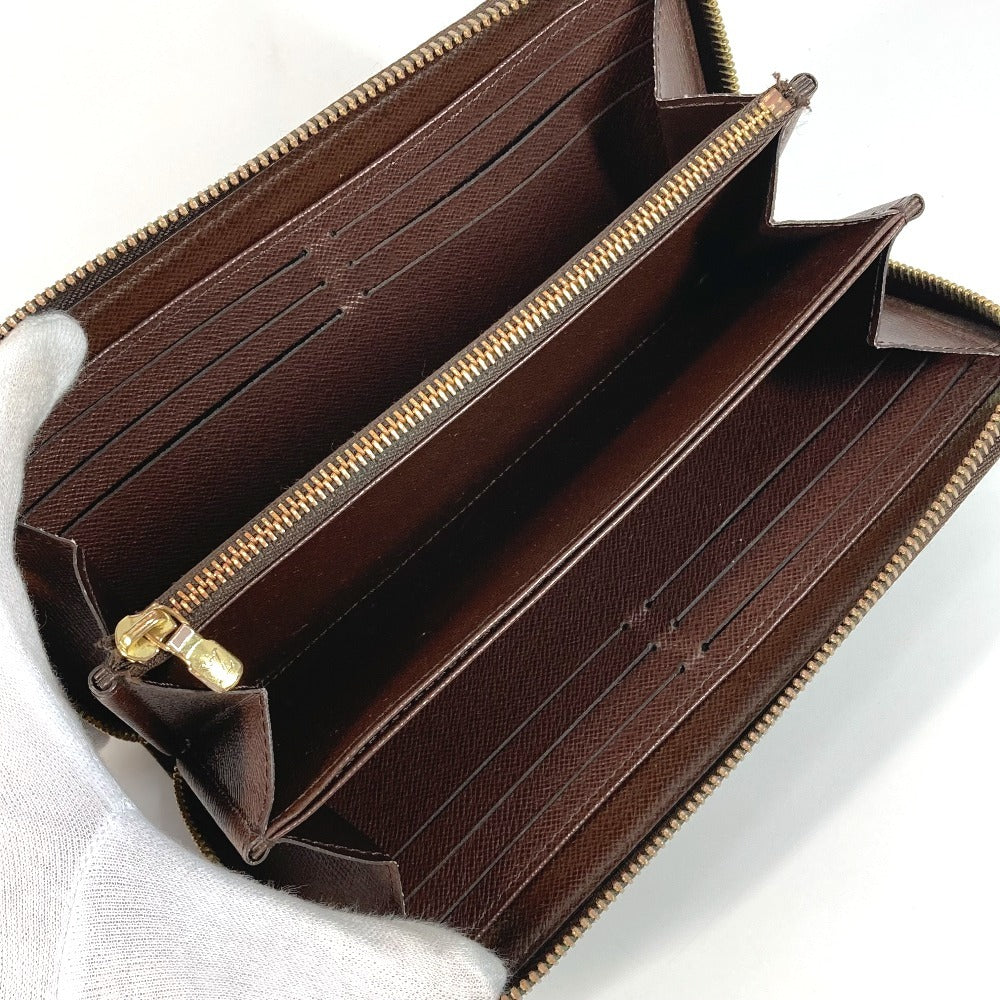 LOUIS VUITTON Long Wallet Purse N41661 Damier canvas Brown Damier Zippy wallet unisex(Unisex) Used Authentic