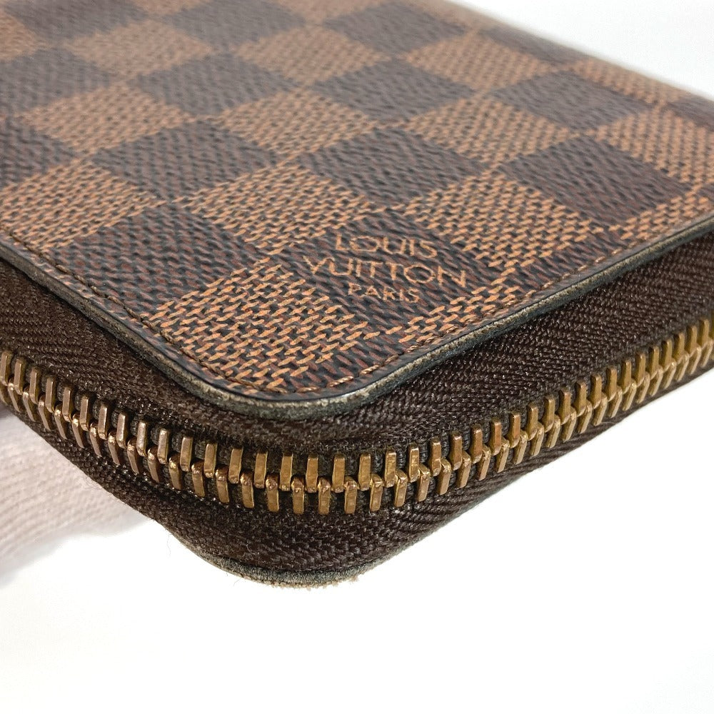 LOUIS VUITTON Long Wallet Purse N41661 Damier canvas Brown Damier Zippy wallet unisex(Unisex) Used Authentic
