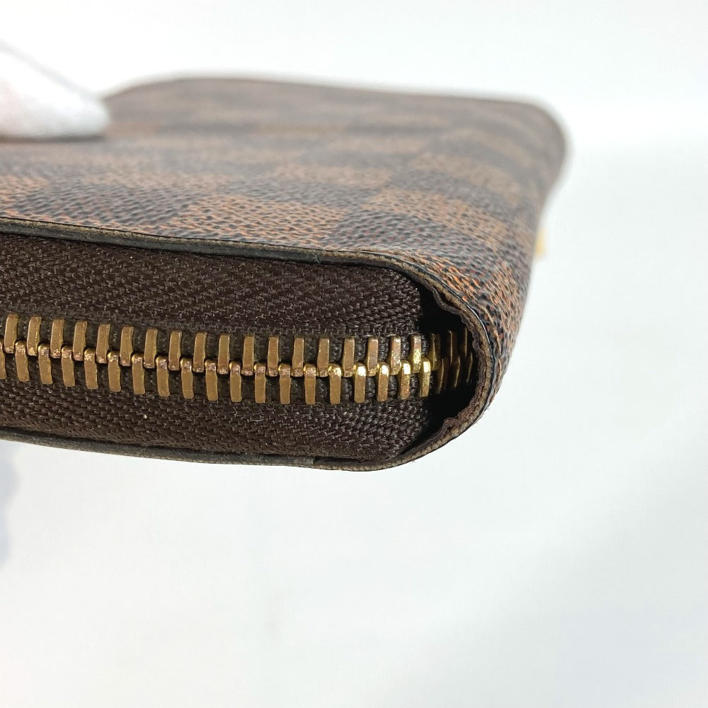 LOUIS VUITTON Long Wallet Purse N41661 Damier canvas Brown Damier Zippy wallet unisex(Unisex) Used Authentic