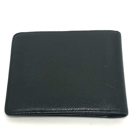 LOUIS VUITTON Folded wallet M30462 Taiga Leather black Porte Billets�ECartes Crdit mens Used Authentic