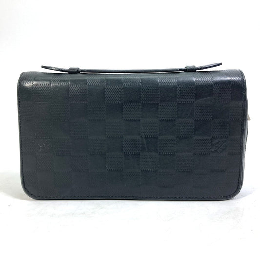 LOUIS VUITTON Long Wallet Purse N61254 Damier Anfini Leather black Damier Anfini Zippy XL