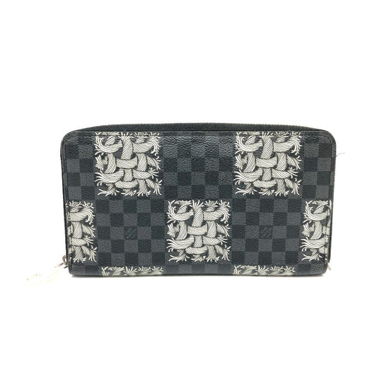 LOUIS VUITTON Long Wallet Purse ‚m61214  Damier Grafitto Canvas black Graphite Christopher nemes mens Used Authentic