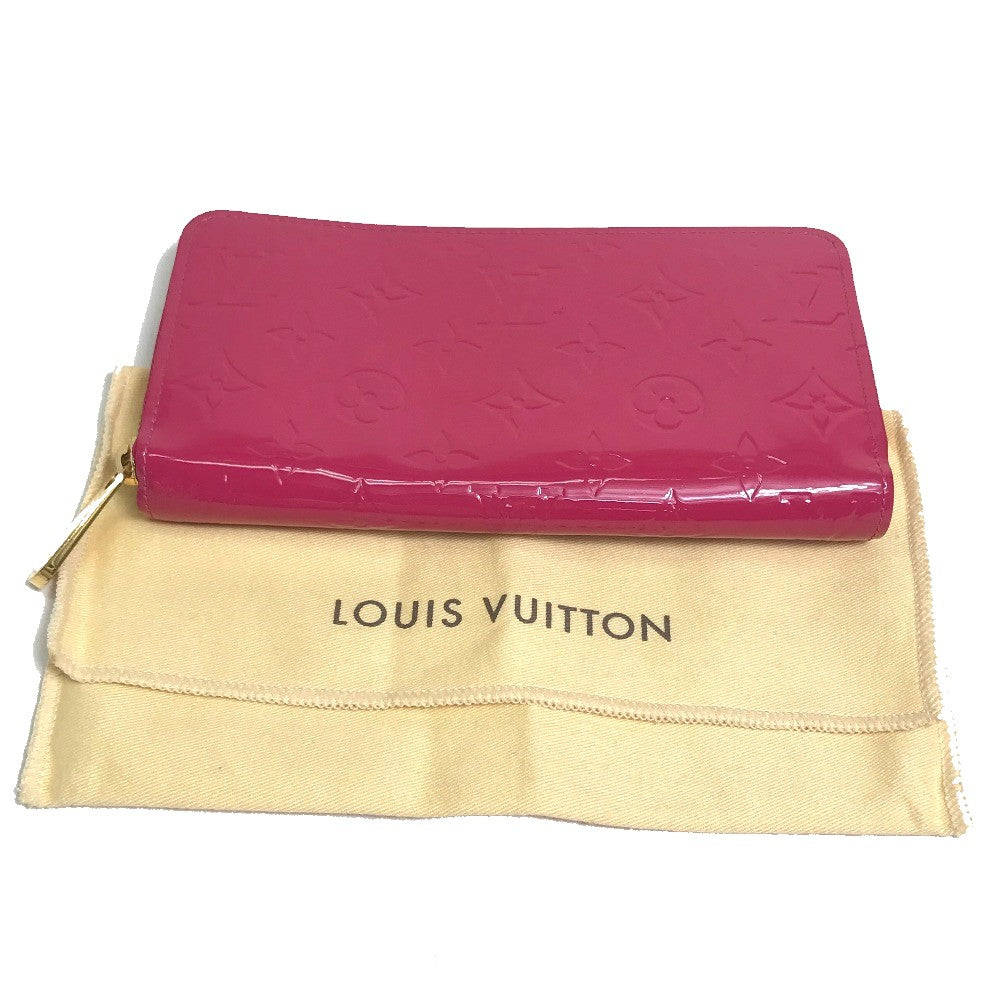 LOUIS VUITTON Long Wallet Purse M91597 Monogram Vernis pink Monogram Vernis Zippy wallet Women Used Authentic