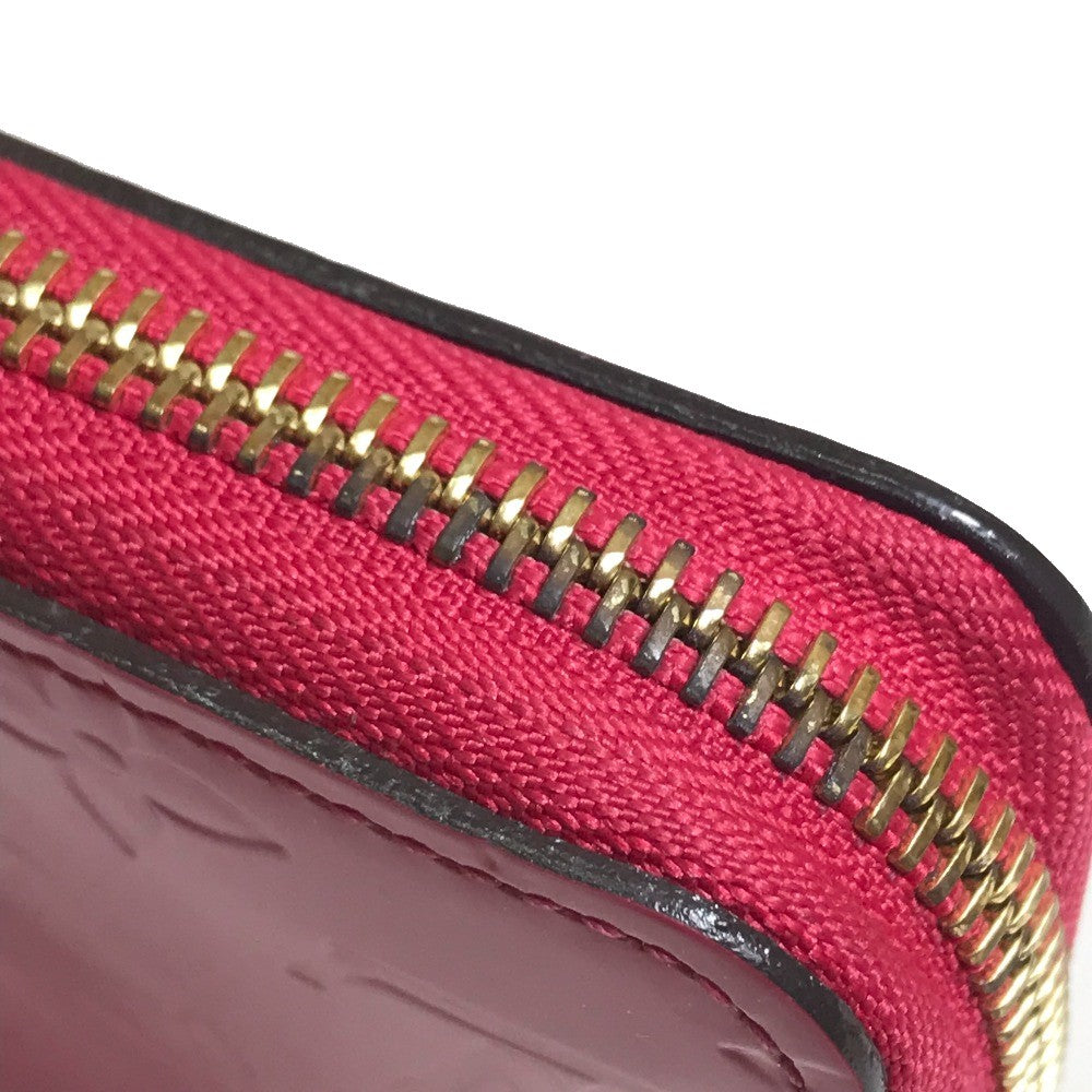 LOUIS VUITTON Long Wallet Purse M91597 Monogram Vernis pink Monogram Vernis Zippy wallet Women Used Authentic