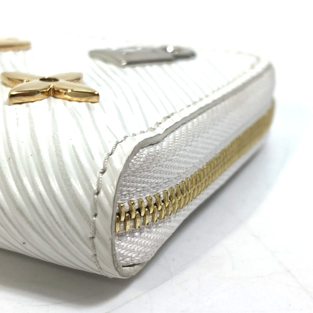 LOUIS VUITTON Coin case M63994 Epi Leather white epi love lock Zip around purse Women Used Authentic