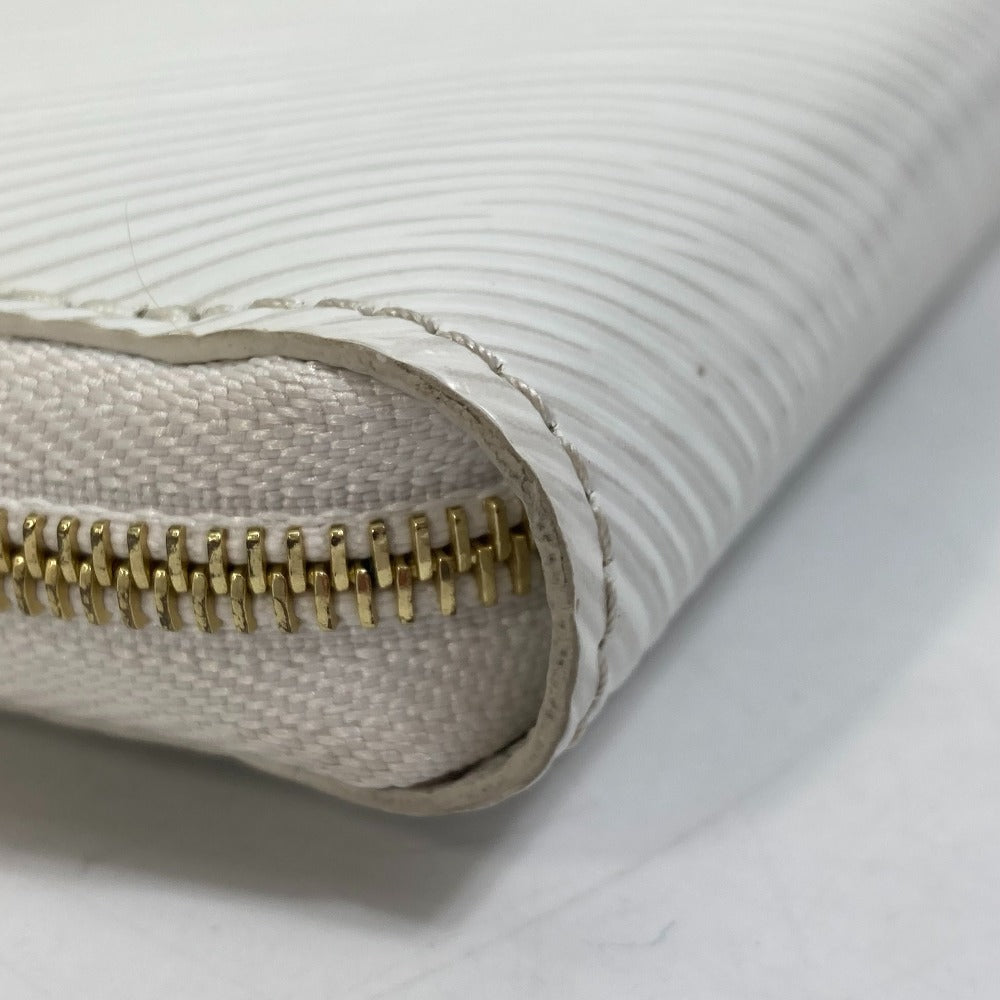 LOUIS VUITTON Coin case M63994 Epi Leather white epi love lock Zip around purse Women Used Authentic