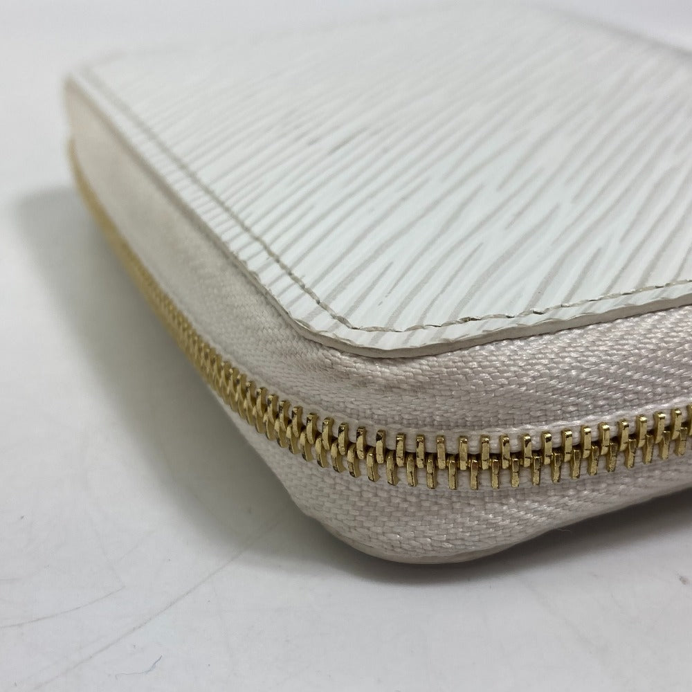 LOUIS VUITTON Coin case M63994 Epi Leather white epi love lock Zip around purse Women Used Authentic