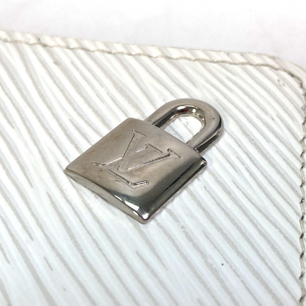 LOUIS VUITTON Coin case M63994 Epi Leather white epi love lock Zip around purse Women Used Authentic
