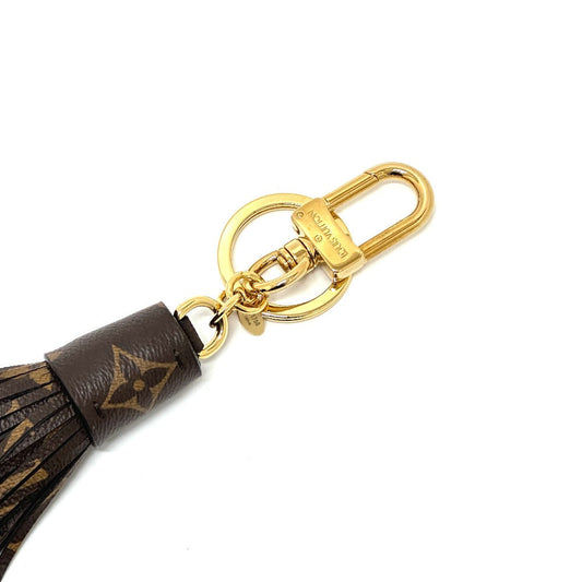 LOUIS VUITTON Bag charm MP1768 Monogram canvas Brown Tassel Keychain Women Used Authentic