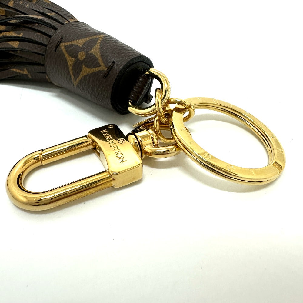 LOUIS VUITTON Bag charm MP1768 Monogram canvas Brown Tassel Keychain Women Used Authentic