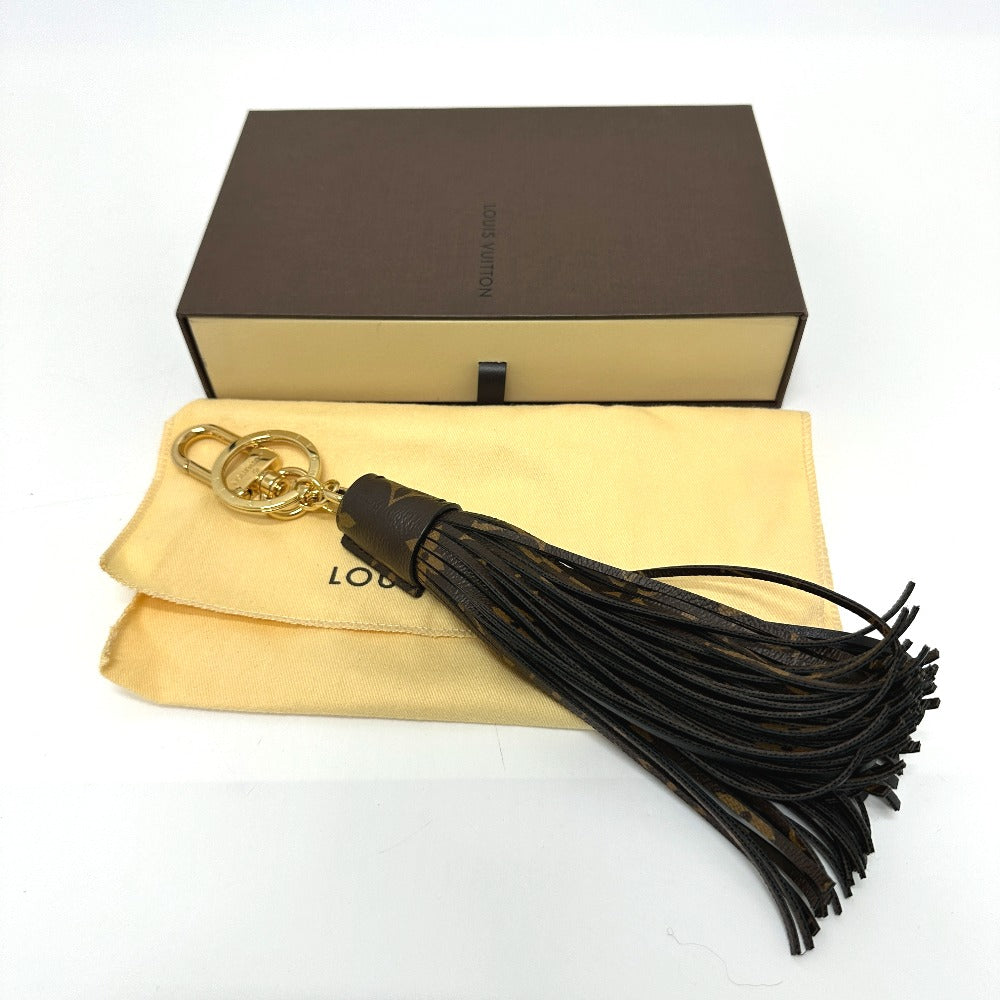 LOUIS VUITTON Bag charm MP1768 Monogram canvas Brown Tassel Keychain Women Used Authentic