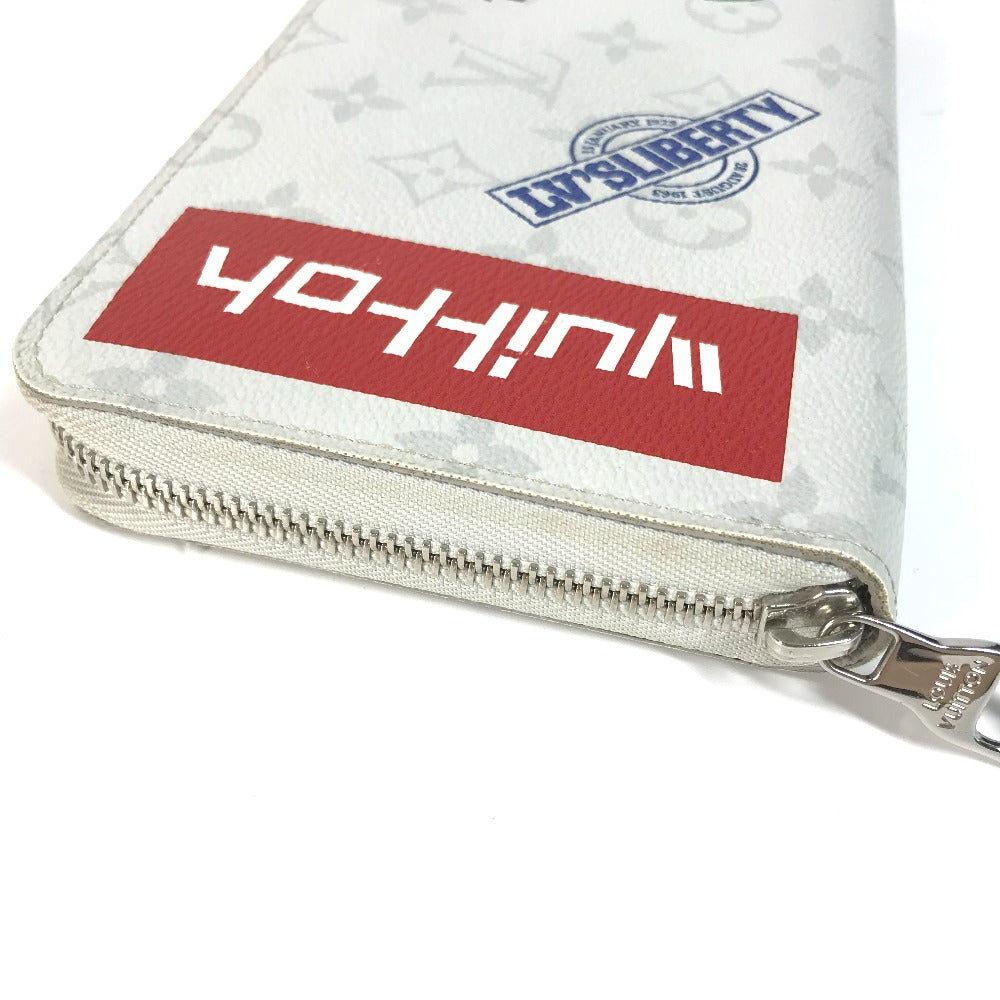 LOUIS VUITTON Long Wallet Purse M67824 Monogram canvas white monogram logo story Zippy Organizer mens Used Authentic