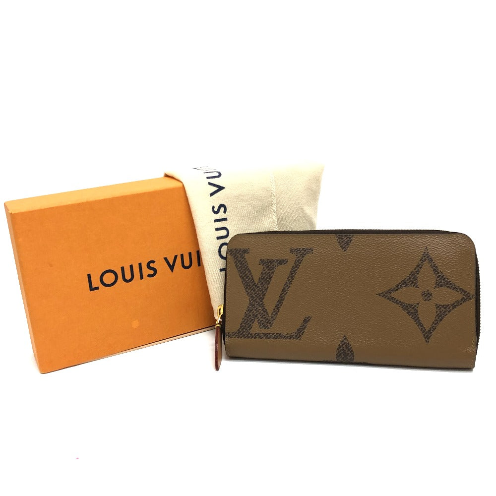 LOUIS VUITTON Long Wallet Purse ‚l67687 Monogram reverse canvas Brown Monogram Giant Women Used Authentic