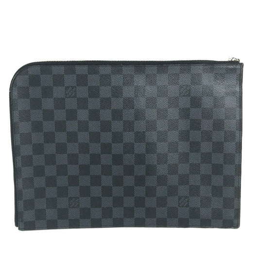 LOUIS VUITTON Clutch bag N41594 Damier Grafitto Canvas black America's Cup Damier Graphite Pochette Jules GM