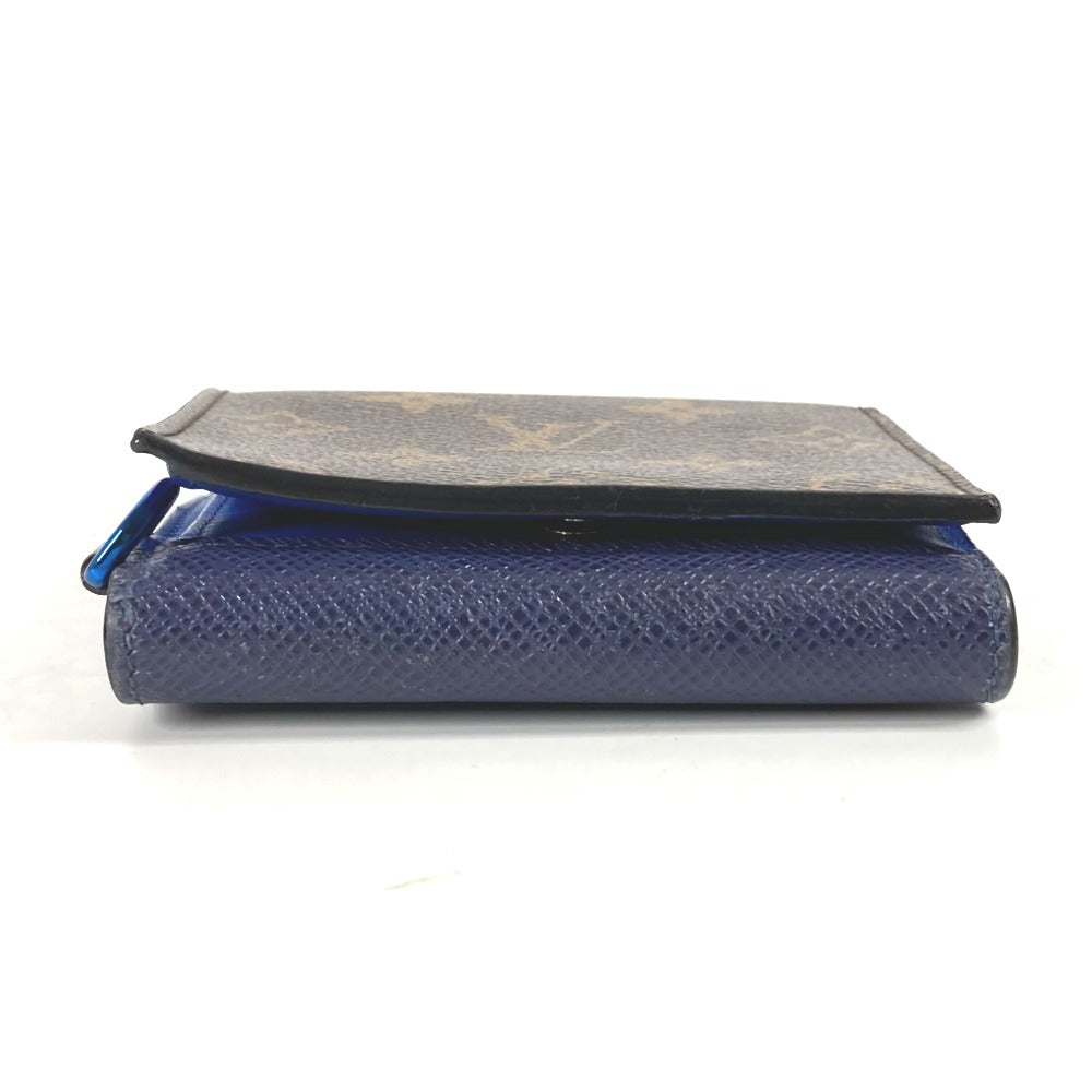 LOUIS VUITTON Folded wallet M63041 Monogram canvas Brown Monogram & Taiga Compact wallet mens Used Authentic
