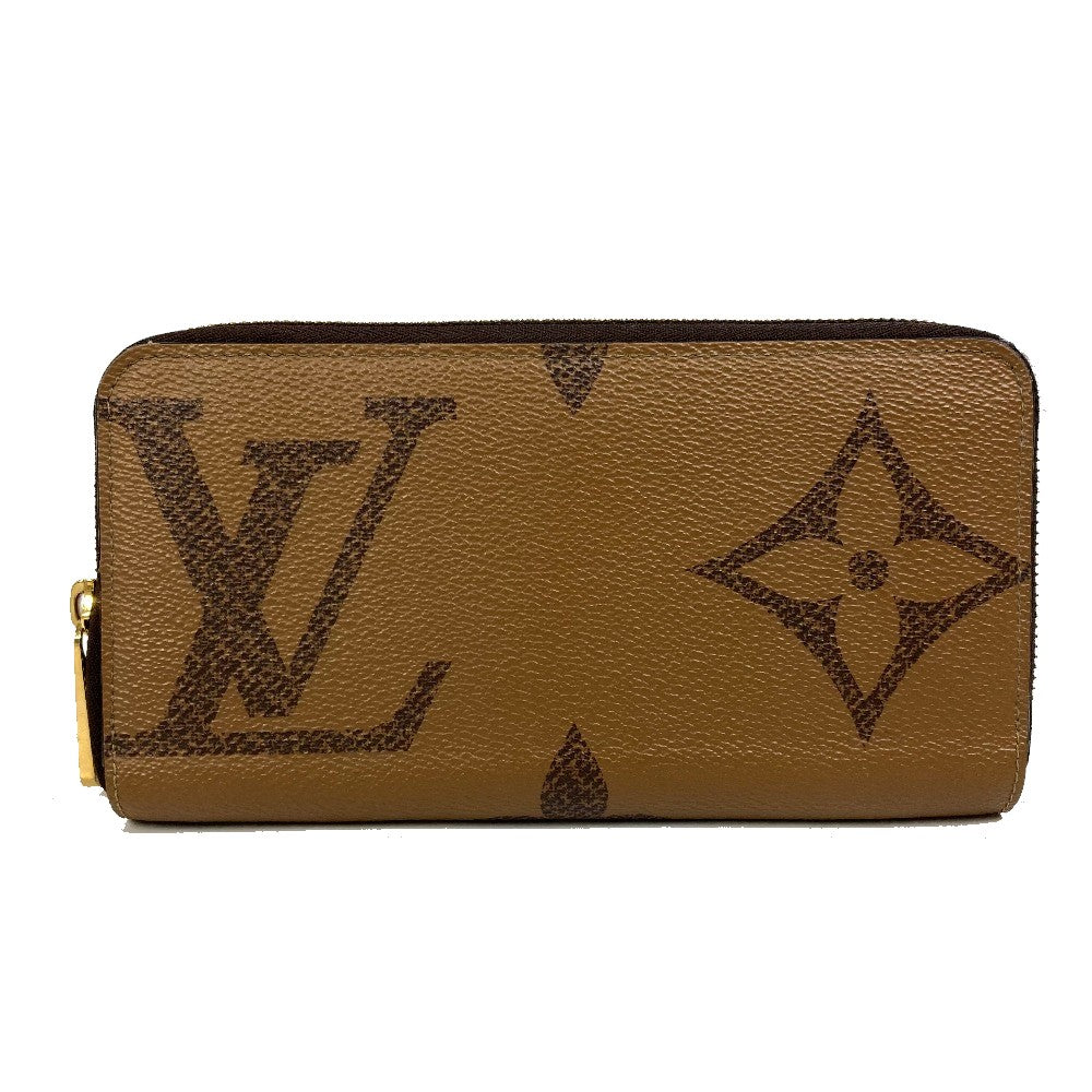 LOUIS VUITTON Long Wallet Purse M69353 Monogram giant canvas Brown Monogram Giant Zippy wallet Women Used Authentic