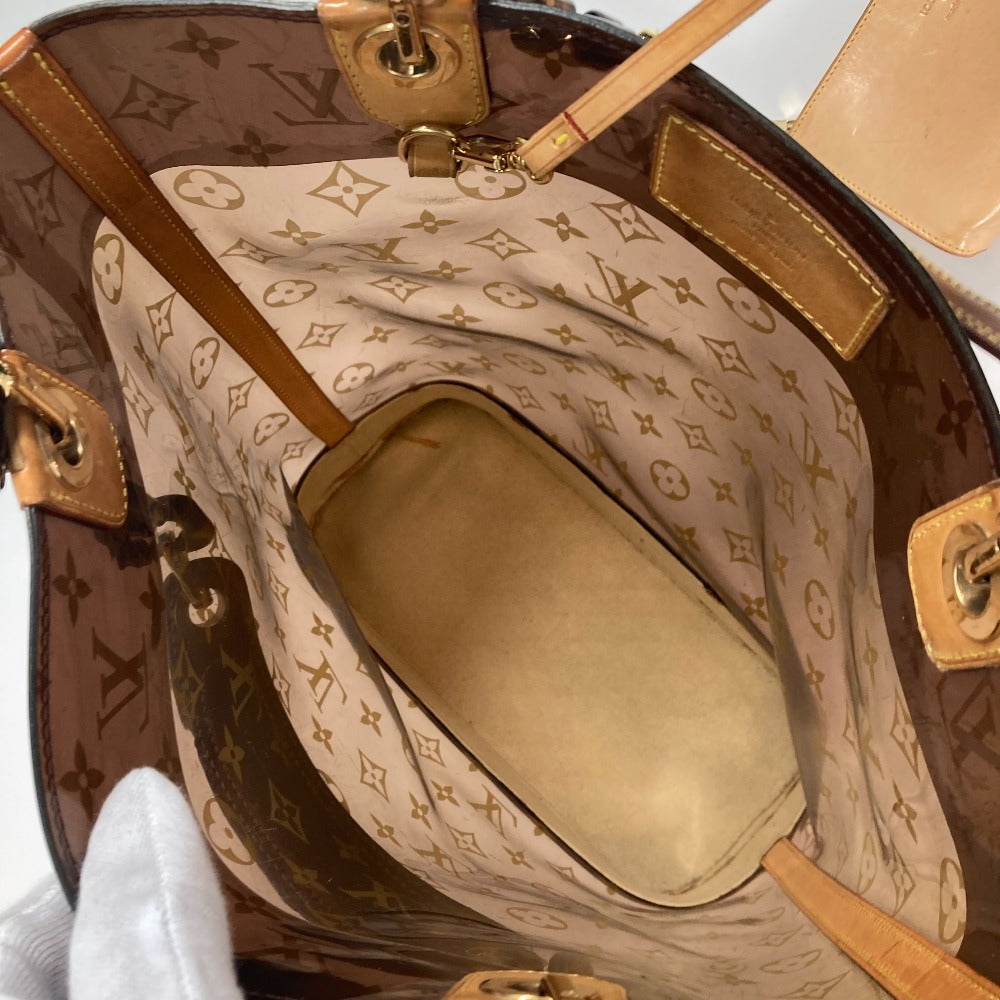 LOUIS VUITTON Tote Bag M92501 Plastics Brown Monogram Plastics Cabas Ambre MM Women Used Authentic