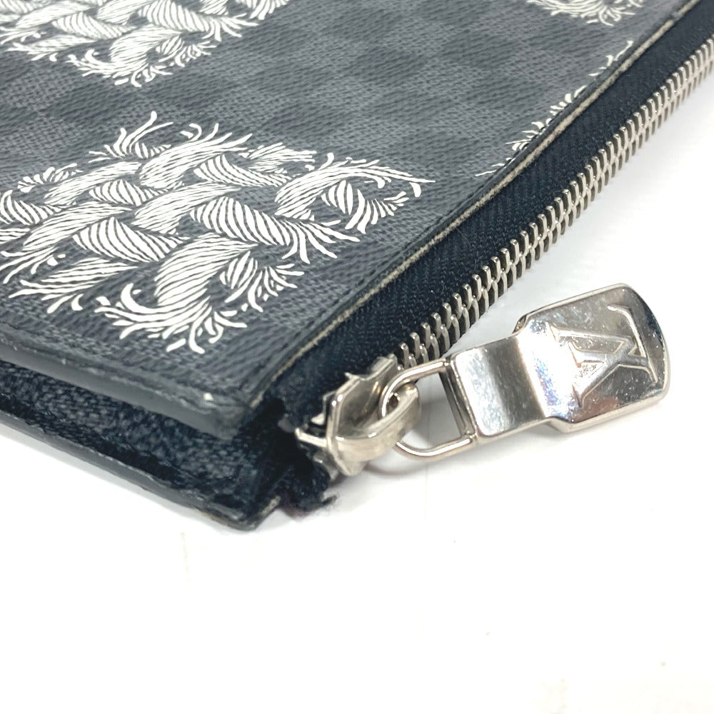 LOUIS VUITTON Clutch bag N61231 Damier Grafitto Canvas black Damier Grafitte Pochette Jules PM mens Used Authentic