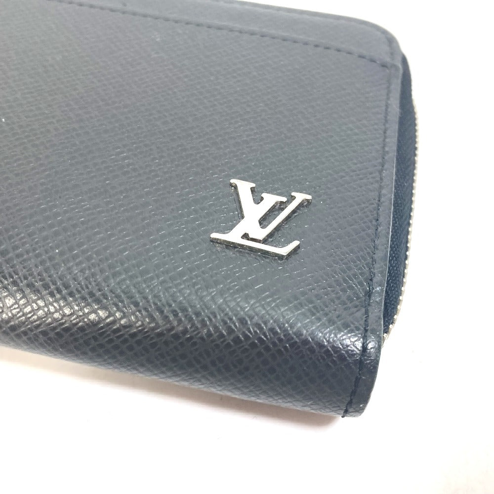 LOUIS VUITTON Long Wallet Purse M69409 Taiga Leather black Taiga Zippy dragonne mens Used Authentic