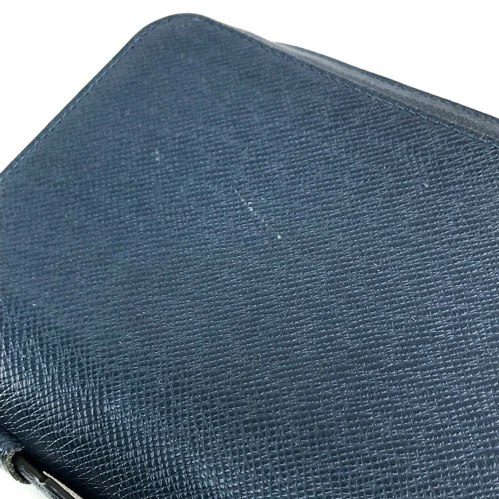LOUIS VUITTON Long Wallet Purse M42098 Taiga Leather Blue type Taiga Zippy XL mens Used Authentic