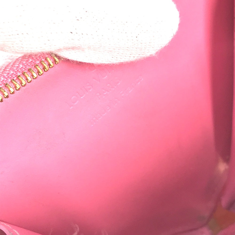 LOUIS VUITTON Coin case M90496 Monogram Vernis pink Monogram Vernis Porto Monecourt Heart Women Used Authentic