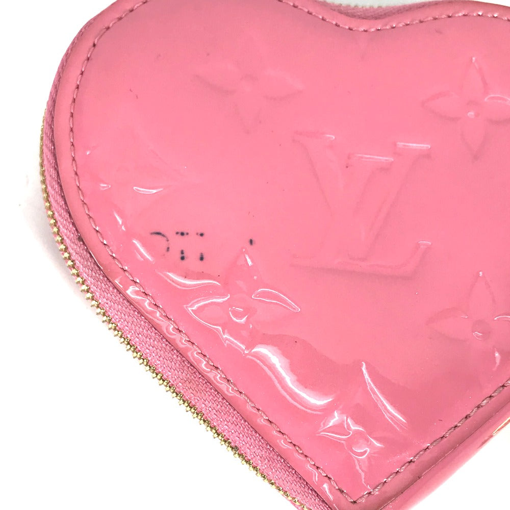 LOUIS VUITTON Coin case M90496 Monogram Vernis pink Monogram Vernis Porto Monecourt Heart Women Used Authentic