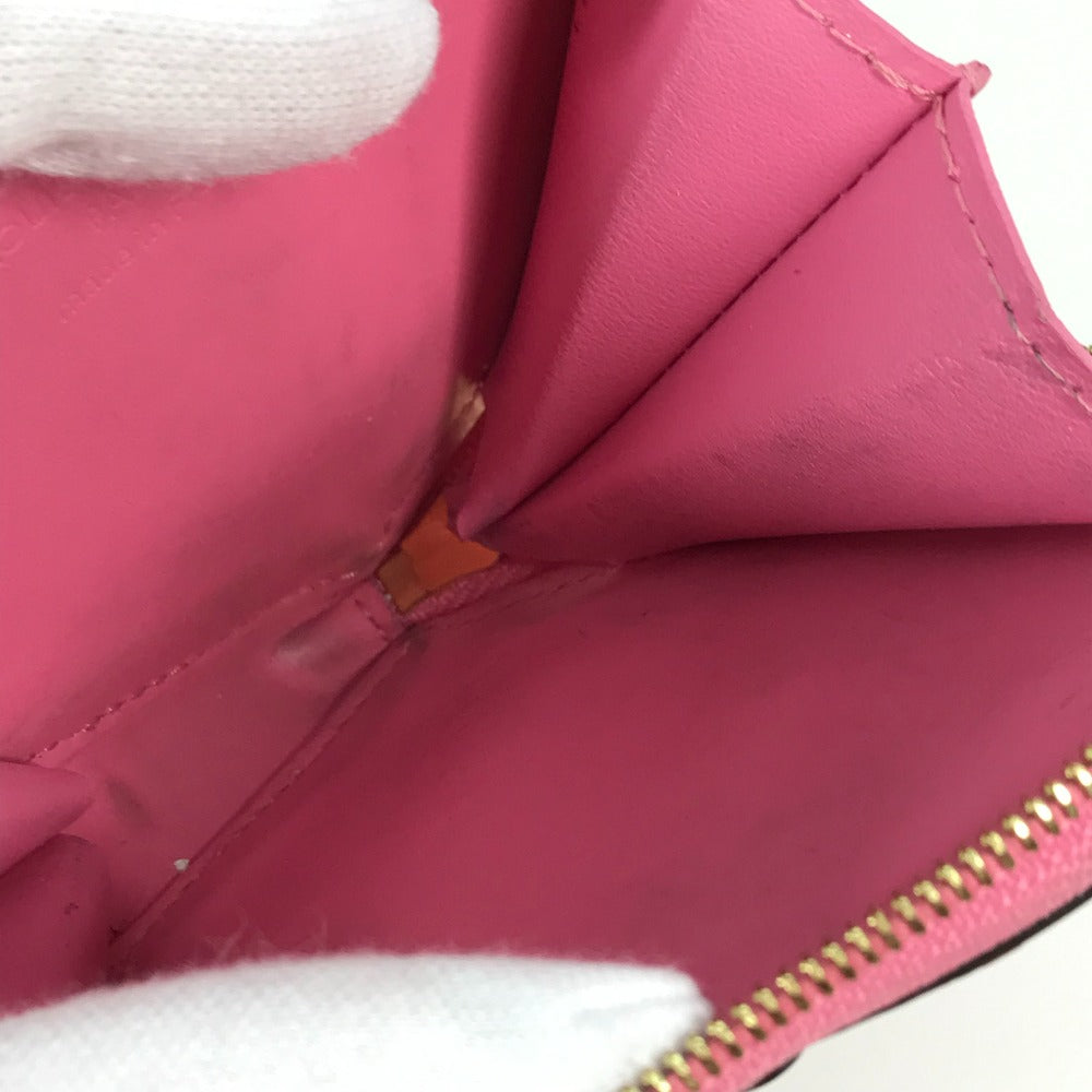 LOUIS VUITTON Coin case M90496 Monogram Vernis pink Monogram Vernis Porto Monecourt Heart Women Used Authentic