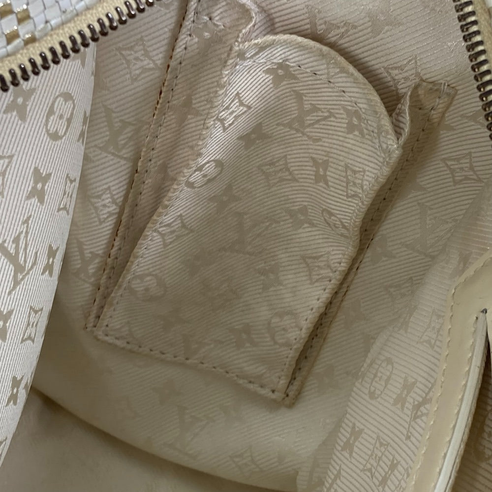 LOUIS VUITTON Handbag M95416 Leather / patent leather Beige off-white street shopper PM Tote Bag Women Used Authentic