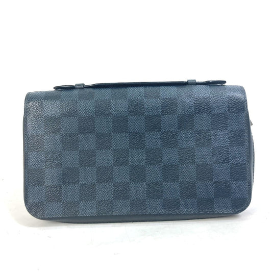 LOUIS VUITTON Long Wallet Purse N41590 Damier Cobalt Canvas Navy Damier Cobalt Zippy XL mens Used Authentic