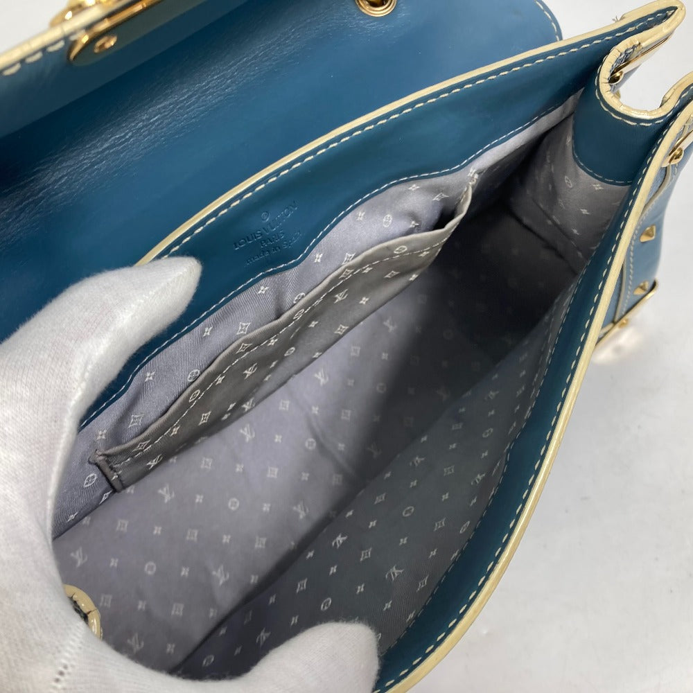 LOUIS VUITTON Shoulder Bag M91821 Suhari leather blue Suhari Tarantue Women Used Authentic