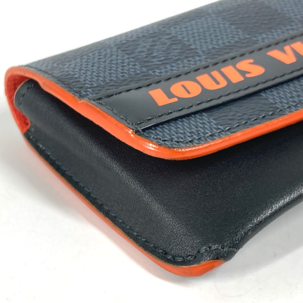 LOUIS VUITTON Pouch GI0380 Damier Cobalt Canvas Navy Damier Cobalt Etui Lunet Woody unisex(Unisex) Used Authentic