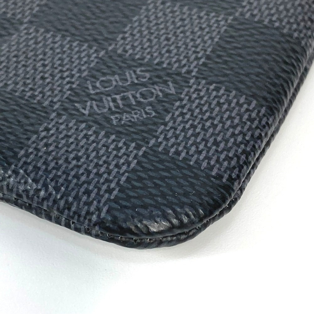 LOUIS VUITTON Coin case N60155 Damier Grafitto Canvas black Damier Grafitte Card Key case Key holder Pochette Cle mens(Unisex) Used Authentic