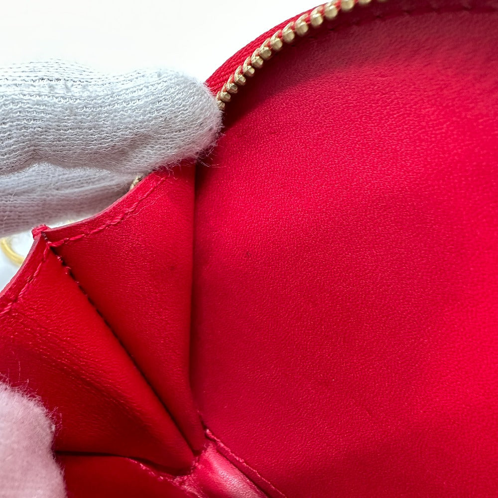 LOUIS VUITTON Coin case M91570 Patent leather Red Monogram Vernis Yayoi Kusama collaboration portomone chapeau dot infinity Women Used Authentic